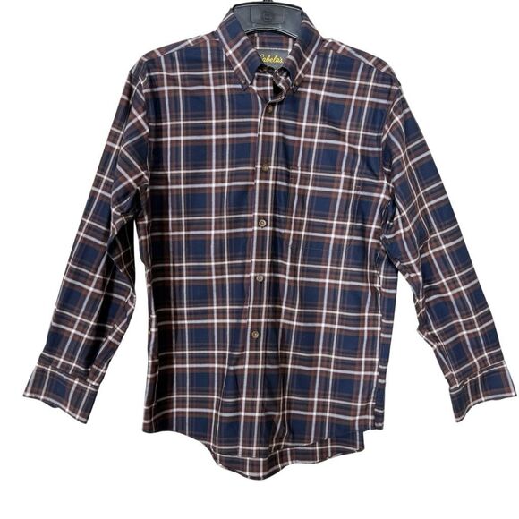Cabela's Other - Cabela's Men’s Long Sleeve Blue Brown White Plaid Button Down Shirt Size Medium